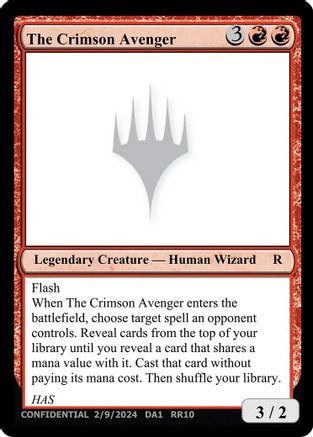 Image of The Crimson Avenger (-) - Un-Known Event Playtest Cards