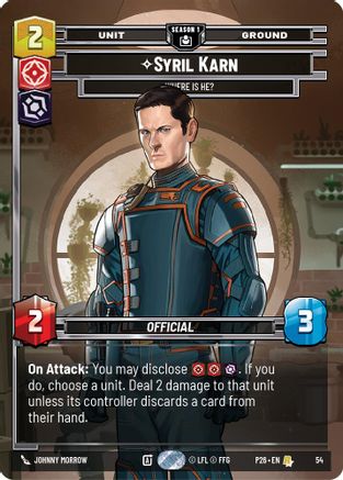 Image of Syril Karn - Where Is He? (54) (54) - Sector and Regional Promos Season 1 Foil