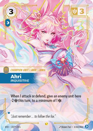 Image of Ahri - Inquisitive (Signature) (227*/221) - Spiritforged Foil