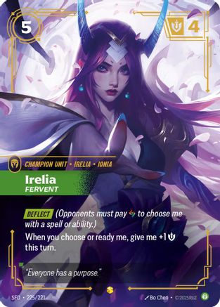 Image of Irelia - Fervent (Overnumbered) (225/221) - Spiritforged Foil