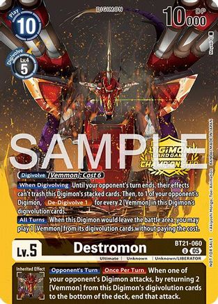 Image of Destromon (Championship 25-26 Season 2 Tamers Pack) (BT21-060) - World Convergence Foil