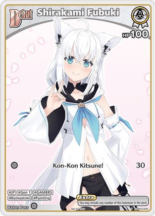 Image of Shirakami Fubuki (P) (hBP02-008) (hBP02-008) - hololive OFFICIAL CARD GAME Promos Foil