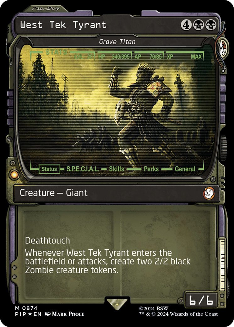 Image of West Tek Tyrant - Grave Titan (Showcase) (Surge Foil) (PIP-874) - Fallout / West Tek Tyrant: (Showcase) Foil