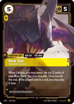 Image of Rek'Sai - Swarm Queen (170/221) - Spiritforged Foil