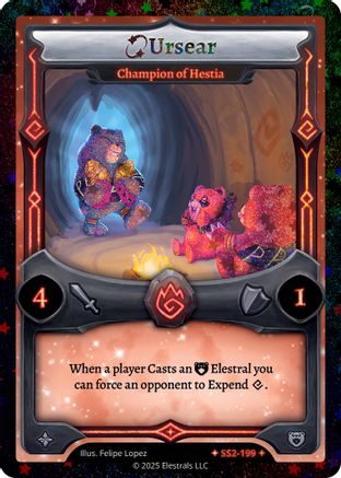 Image of Ursear - Champion of Hestia (Stellar) (SS2-199) - Shattered Stars Chapter 2 SS2 Reverse Holo