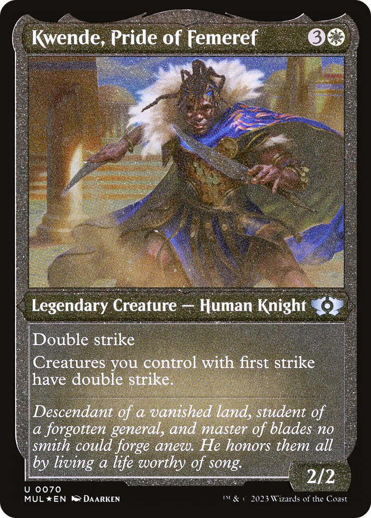 Image of Kwende, Pride of Femeref (Foil Etched) (MUL-070) - Multiverse Legends Foil