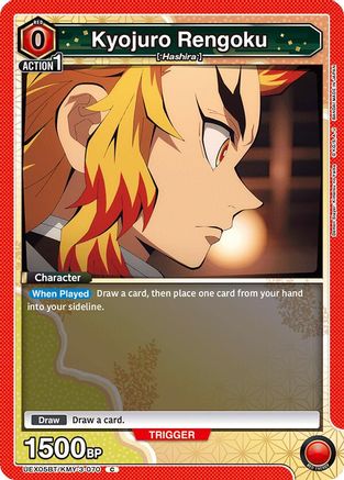 Image of Kyojuro Rengoku (070) (Box Topper Foil) (UEX05BT/KMY-3-070) - UEX05BT Demon Slayer Kimetsu no Yaiba Vol2 Foil