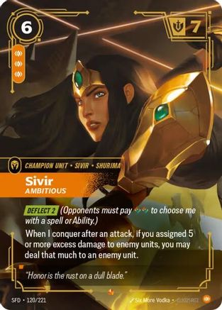 Image of Sivir - Ambitious (120/221) - Spiritforged Foil