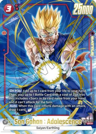 Image of Son Gohan : Adolescence - FB08-012 (Alternate Art) (FB08-012) - Saiyans Pride Holofoil