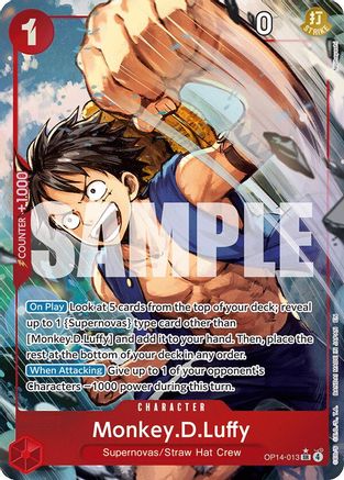 Image of Monkey.D.Luffy (Alternate Art) (OP14-013) - The Azure Sea's Seven Foil