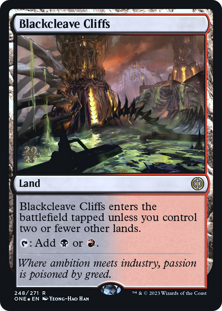 Image of Blackcleave Cliffs (PRE-248) - Phyrexia: All Will Be One Promos Foil