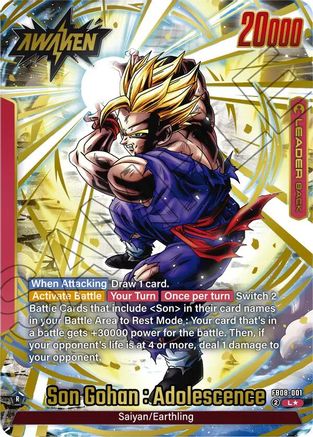 Image of Son Gohan : Adolescence - FB08-001 (Alternate Art) (FB08-001) - Saiyans Pride Holofoil