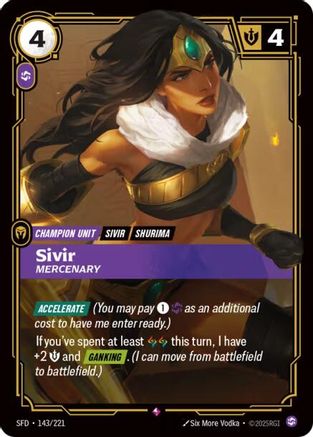 Image of Sivir - Mercenary (143/221) - Spiritforged Foil