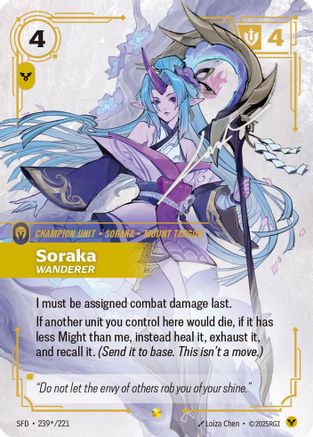 Image of Soraka - Wanderer (Signature) (239*/221) - Spiritforged Foil