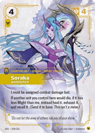 Image of Soraka - Wanderer (Overnumbered) (239/221) - Spiritforged Foil