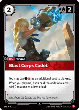 Image of Blast Corps Cadet (013/221) - Spiritforged Foil
