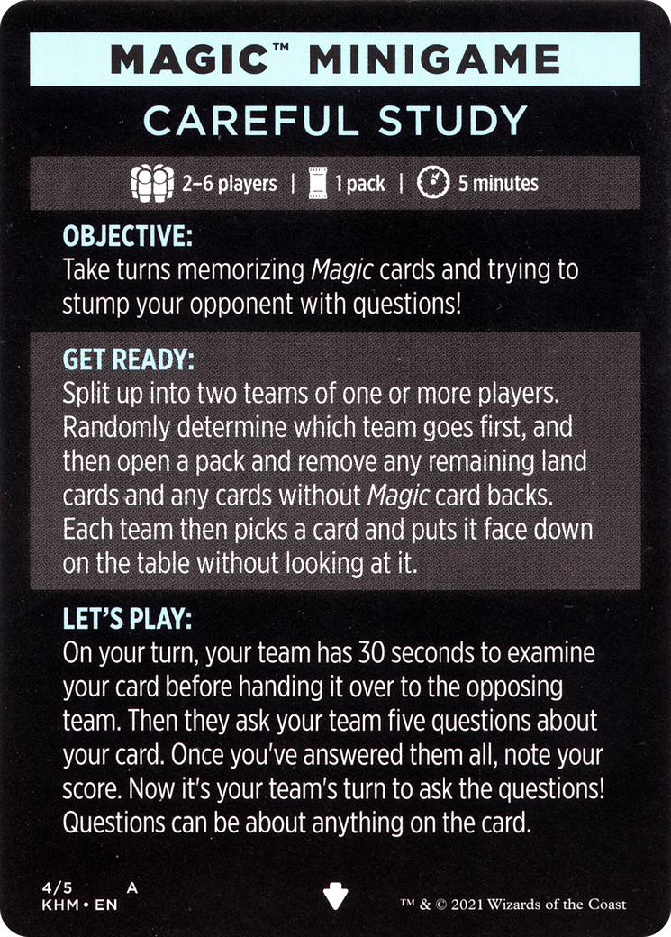 Image of Careful Study (minigame) // Careful Study (cont'd) (MKHM-004) - Kaldheim Minigames