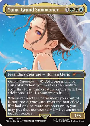 Image of Yuna, Grand Summoner (Borderless) (WPN-001) - WPN & Gateway Promos Foil