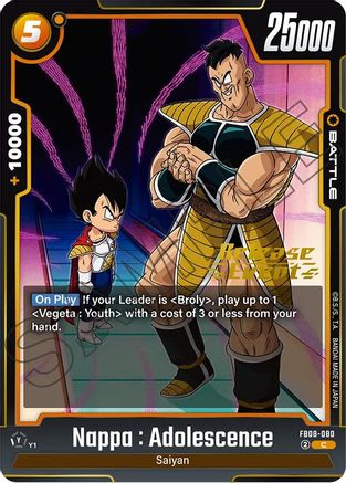 Image of Nappa : Adolescence (FB08-080) - Saiyans Pride Release Event Cards