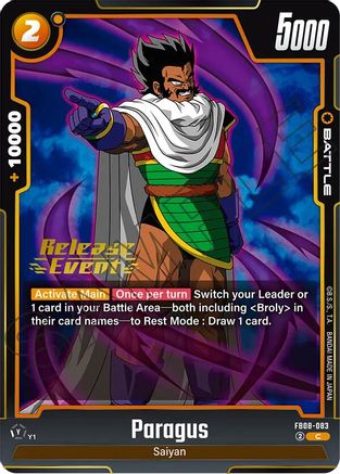 Image of Paragus - FB08-083 (FB08-083) - Saiyans Pride Release Event Cards
