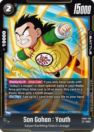 Image of Son Gohan : Youth - FB08-109 (FB08-109) - Saiyans Pride Release Event Cards