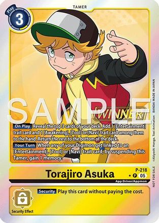 Image of Torajiro Asuka (Official Store Tournament 2026 Vol. 1 Winner) (P-218) - Digimon Promotion Cards Foil