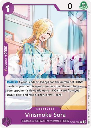 Image of Vinsmoke Sora (Tournament Pack 2026 Vol. 1) (OP12-062) - One Piece Promotion Cards