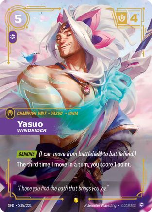 Image of Yasuo - Windrider (Overnumbered) (235/221) - Spiritforged Foil