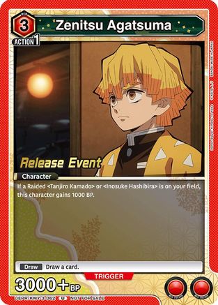 Image of Zenitsu Agatsuma (UEPR/KMY-3-062) - UEX05BT Demon Slayer Kimetsu no Yaiba Vol2 Release Event Cards