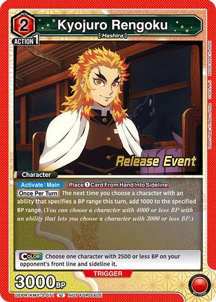 Image of Kyojuro Rengoku (071) (UEPR/KMY-3-071) - UEX05BT Demon Slayer Kimetsu no Yaiba Vol2 Release Event Cards