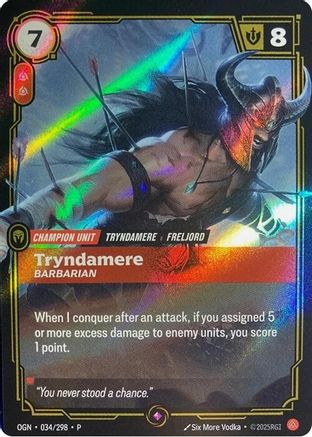 Image of Tryndamere - Barbarian (034/298) - Riftbound Organized Play Promotional Cards Foil