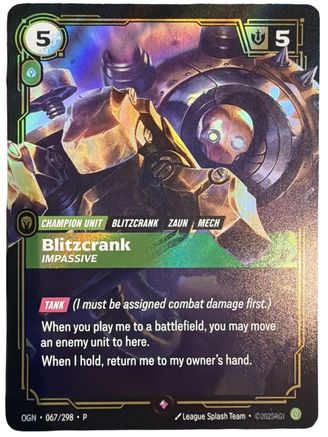 Image of Blitzcrank - Impassive (067/298) - Riftbound Organized Play Promotional Cards Foil