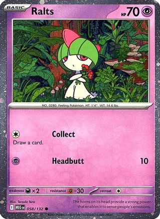 Image of Ralts (Cosmos Holo) 058  - Holofoil Miscellaneous Cards & Products - Common