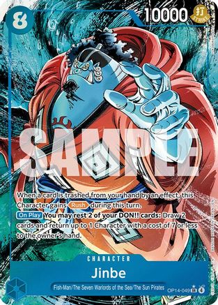 Image of Jinbe - OP14-049 (Alternate Art) (OP14-049) - The Azure Sea's Seven Foil