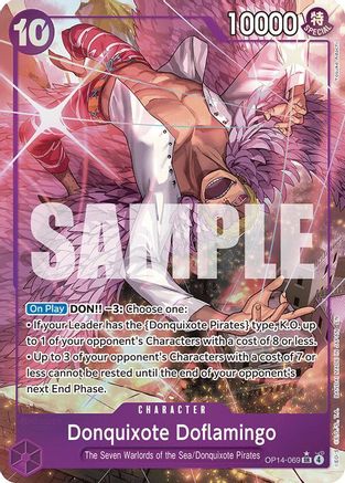 Image of Donquixhote Doflamingo - OP14-069 (Alternate Art) (OP14-069) - The Azure Sea's Seven Foil