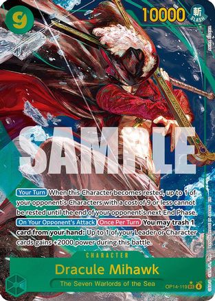 Image of Dracule Mihawk - OP14-119 (Alternate Art) (OP14-119) - The Azure Sea's Seven Foil