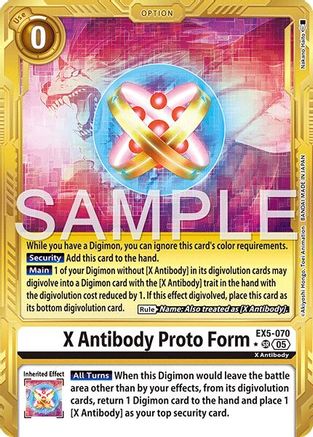 Image of X Antibody Proto Form (Gold Border) (EX5-070) - Advanced Booster Digimon Generation Foil