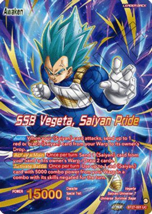Image of Vegeta // SSB Vegeta, Saiyan Pride (Championship 2025 Finals Alternate Art Leader Card) (BT27-001) - Tournament Promotion Cards Foil