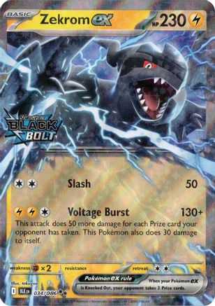Image of Zekrom ex (Black Bolt Stamped) 034  - Holofoil Miscellaneous Cards & Products - Double Rare