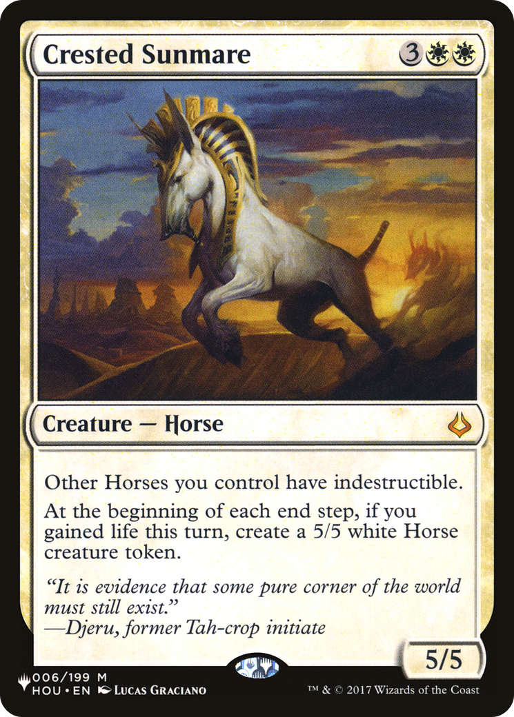 Image of Crested Sunmare (LIST-HOU-6) - The List