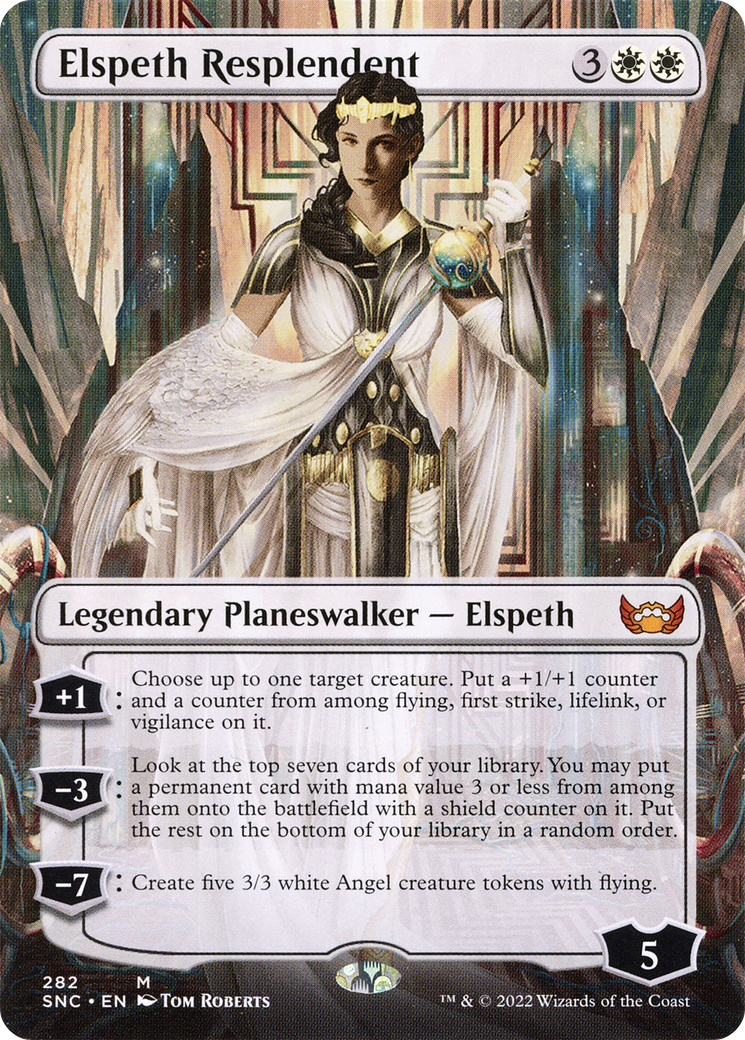Image of Elspeth Resplendent (Borderless) (SNC-282) - Streets of New Capenna (Borderless) Foil
