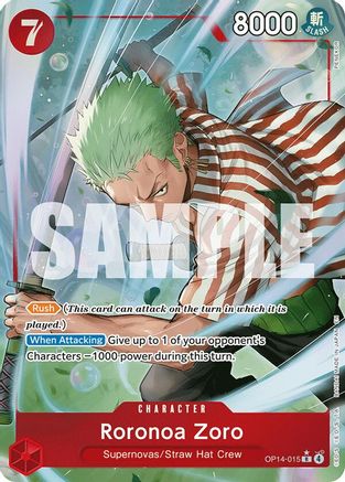 Image of Roronoa Zoro - OP14-015 (Alternate Art) (OP14-015) - The Azure Sea's Seven Foil