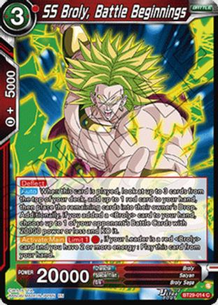Image of SS Broly, Battle Beginnings (BT29-014) - Fearsome Rivals Foil