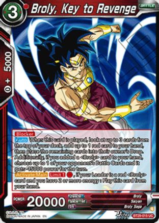 Image of Broly, Key to Revenge (BT29-015) - Fearsome Rivals