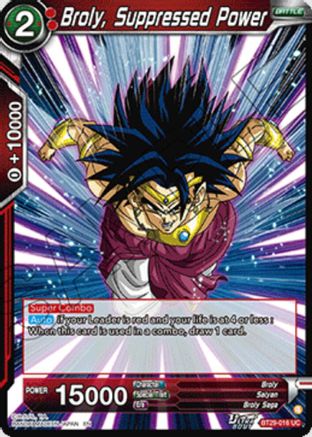 Image of Broly, Suppressed Power (BT29-016) - Fearsome Rivals