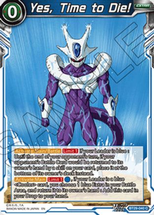 Image of Yes, Time to Die! (BT29-040) - Fearsome Rivals Foil