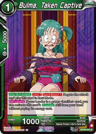 Image of Bulma, Taken Captive (BT29-051) - Fearsome Rivals Foil