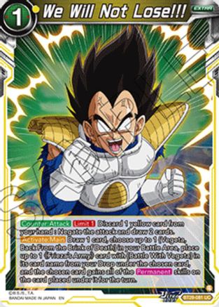 Image of We Will Not Lose!!! (BT29-081) - Fearsome Rivals