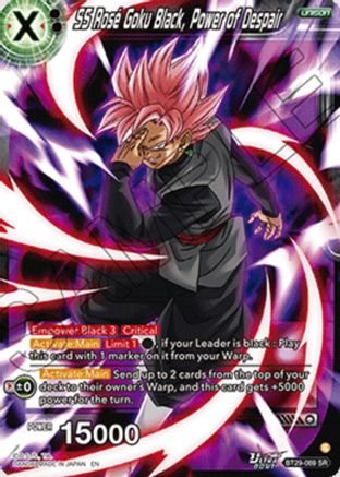 Image of SS Rose Goku Black, Power of Despair (BT29-089) - Fearsome Rivals Foil