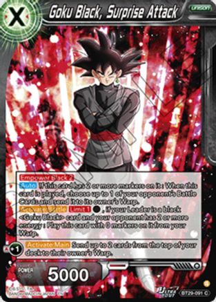 Image of Goku Black, Surprise Attack (BT29-091) - Fearsome Rivals Foil
